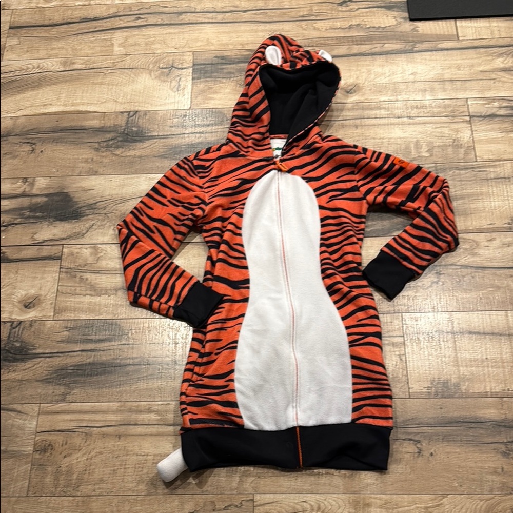 Tipsy Elves Tiger Print Hooded zip up sweater